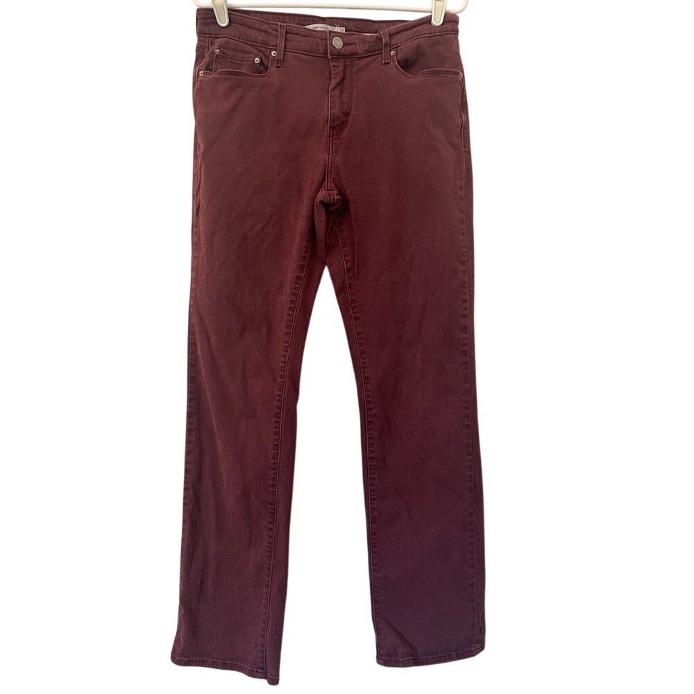 Levis 505 Straight Leg Jeans Burgundy Maroon 15505-0166 Mens 30x32